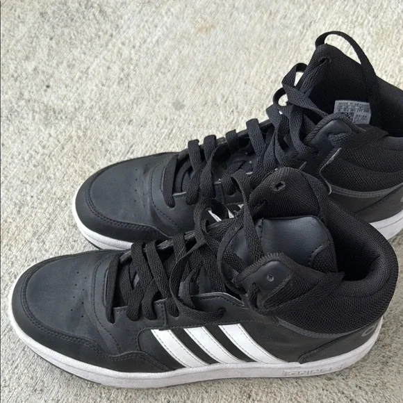 Adidas Black and White High-Top Sneakers - Picture 2 of 5